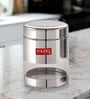 Silver Stainless Steel 400 ml Glossy See Through Storage Container (Set of 6 )