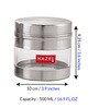 Silver Stainless Steel 500 ml Mouth See Through Storage Container (Set of 6 )