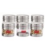 Silver Stainless Steel 500 ml Mouth See Through Storage Container (Set of 6 )