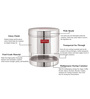 Silver Stainless Steel 700 ml Mouth See Through Storage Container (Set of 5 )