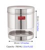 Silver Stainless Steel 700 ml Mouth See Through Storage Container (Set of 5 )