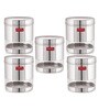 Silver Stainless Steel 700 ml Mouth See Through Storage Container (Set of 5 )