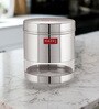 Silver Stainless Steel 700 ml Mouth See Through Storage Container (Set of 6 )