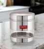 Silver Stainless Steel 750 ml Mouth See Through Storage Container (Set of 2 )