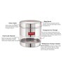 Silver Stainless Steel 750 ml Mouth See Through Storage Container (Set of 2 )