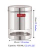 Silver Stainless Steel 950 ml Mouth See Through Storage Container (Set of 3 )