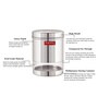 Silver Stainless Steel 950 ml Mouth See Through Storage Container (Set of 3 )