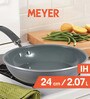 Anzen 9.4 Inch Ceramic Coated Grey Aluminium Frying Pan