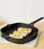 Pre Seasoned Skillet 9.8 Inch Hard Anodised Black Cast Iron Grill Pan