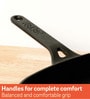 Pre Seasoned Skillet 9.8 Inch Hard Anodised Black Cast Iron Grill Pan