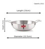 Tenacity 2 Ltrs Induction Friendly Silver Stainless Steel Kadhai