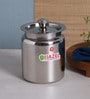 Silver Stainless Steel Round 1.1 L Oil & Ghee Storage