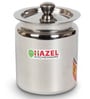 Silver Stainless Steel Round 1.1 L Oil & Ghee Storage