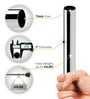 Silver Stainless Steel Solid (144 Inches) Curtain Rod with Accessories