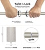 Silver Stainless Steel Solid (144 Inches) Curtain Rod with Accessories