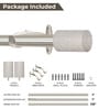 Silver Stainless Steel Solid (144 Inches) Curtain Rod with Accessories