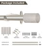 Silver Stainless Steel Solid (66 Inches) Curtain Rod with Accessories