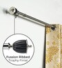 Silver Stainless Steel Solid (66 Inches) Curtain Rod with Accessories