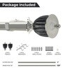 Silver Stainless Steel Solid (66 Inches) Curtain Rod with Accessories