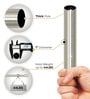 Silver Stainless Steel Solid (66 Inches) Curtain Rod with Accessories