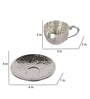 Silver Steel Saucer & Cup Set of 12
