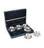 Silver Steel Saucer & Cup Set of 12
