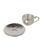 Silver Steel Saucer & Cup Set of 12