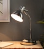 Silver Shade Study Lamp With Steel Base