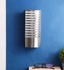 Smokey Silver Metal Flush Mount Wall Light
