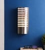 Smokey Silver Metal Flush Mount Wall Light