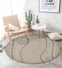Silver Stripes Wool And Viscose 8X8 Hand-Tufted Carpet