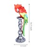 Silver-Toned Red Colorful Parrot Polyresin Figurine