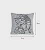 Silver Traditional Cotton 16 x 16 Inches Embroidered Cushion Covers (Set of 3)