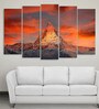 Red Wood Multiple Frames Beautiful Mountain Art Panels