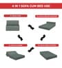 Silvia 7 Inch PU Foam (72x30) In Grey Colour Single Size Sofa Cum Foldable Mattress