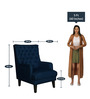 Similo Wing Chair in Navy Blue Colour
