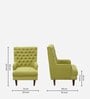 Fernand Fabric Full Back Lounge Chair In Olive Green Colour