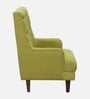 Fernand Fabric Full Back Lounge Chair In Olive Green Colour