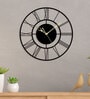 Black Iron Simplest Roman Novelty Wall Clock