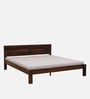 Simplicty Pure Sheesham Wood Queen Size Bed In Scratch Resistant Teak Finish