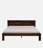 Simplicty Pure Sheesham Wood Queen Size Bed In Scratch Resistant Teak Finish