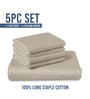 Simply Taupe Solid 1000 TC Cotton Super King Sized Bedsheet with 4 Pillow Covers