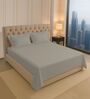 Simply Taupe Solid 400 TC Cotton King Sized Bedsheet with 2 Pillow Covers