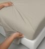 Simply Taupe Solid 400 TC Cotton King Sized Bedsheet with 2 Pillow Covers