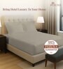 Simply Taupe Solid 400 TC Cotton King Sized Fitted sheet with 2 Pillow Covers