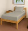 Simply Taupe Solid 400 TC Cotton Single Sized Fitted sheet with 1 Pillow Cover