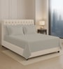 Simply Taupe Solid 400 TC Cotton Super King Sized Bedsheet with 4 Pillow Covers