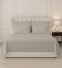 Simply Taupe Solid 400 TC Cotton Super King Sized Bedsheet with 4 Pillow Covers