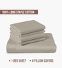 Simply Taupe Solid 400 TC Cotton Super King Sized Bedsheet with 4 Pillow Covers