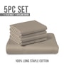Simply Taupe Solid 600 TC Cotton Super King Sized Bedsheet with 4 Pillow Covers